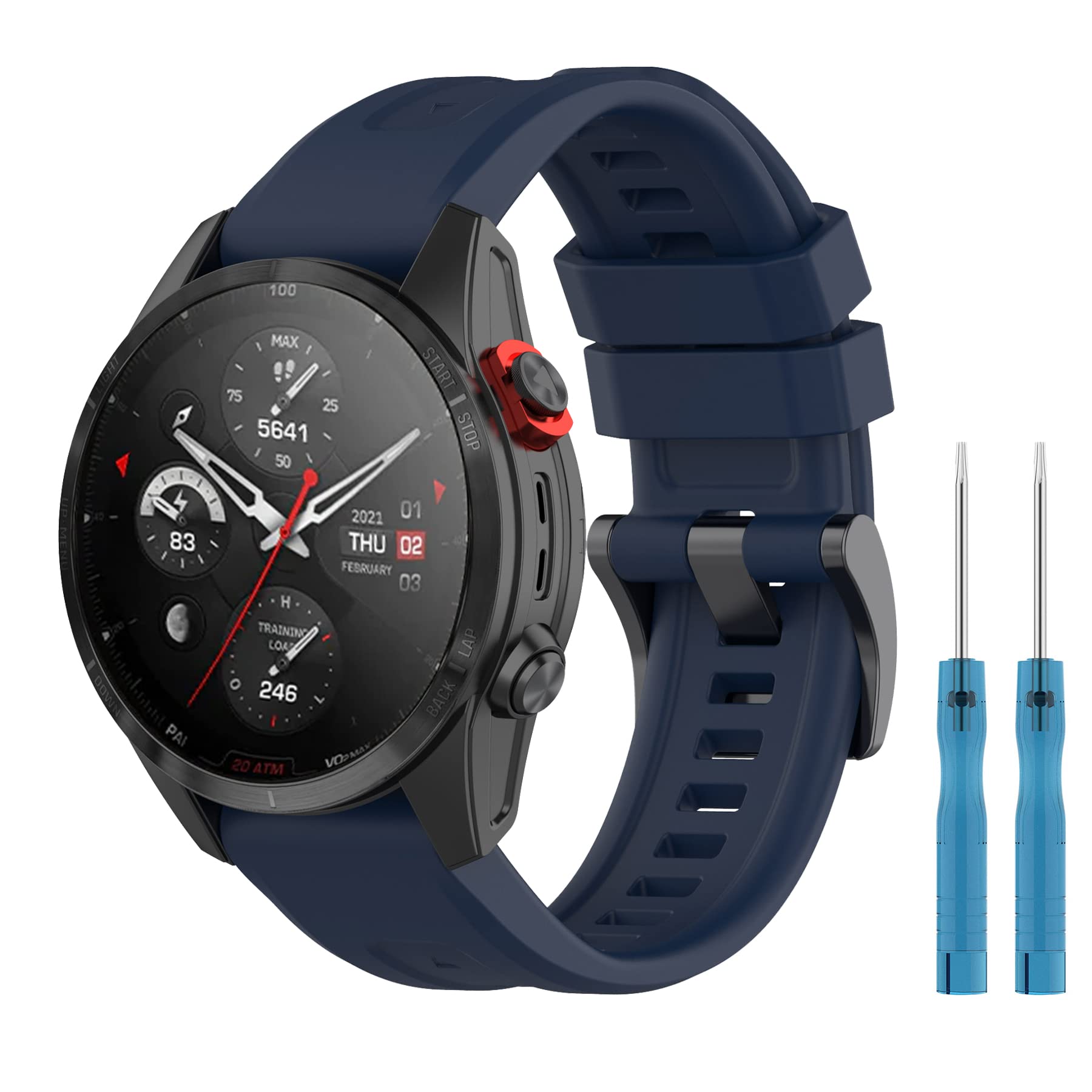 SenMore 22mm Wristband for Amazfit Falcon, Replacement Silicone Sport Wristband Strap for Smartwatch.
