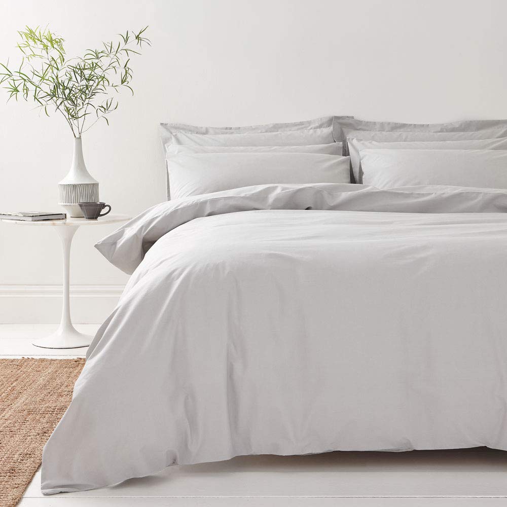 Bianca 200 Thread Count Organic Cotton Double Duvet Set Silver