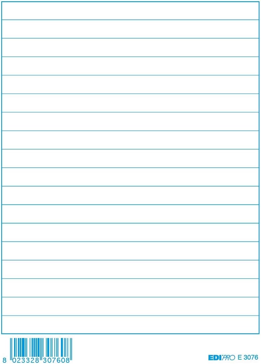 EDIPRO - E3076BL - 100 Blue Striped Cards f.to 15x10,5, 10.5 x 8.5 inch