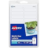 Avery 05422 Removable Multi-Use Labels, 1/2-Inch x 1-3/4-Inch, White, 840 Labels/Pack