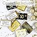 Black and Gold 50th Birthday Party Mini Candy Bar Wrappers - 42 Stickers