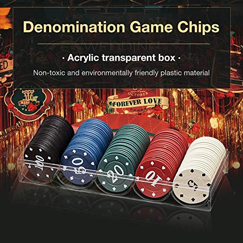 cobud 100PCS Poker Chips Transparent Plastic Boxed Chips Cards Game Accessories - Thumbnail 6