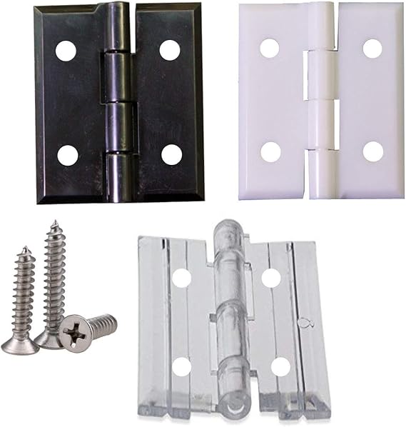 10PCS Pack of Quality Plexiglass Hinge Black White and Clear Color Acrylic Hinge