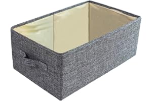 PHENOFICE Desktop Storage Basket Organizer Box for Clothes and Makeup Small Grey Cloth Drawer Type Storage Bin