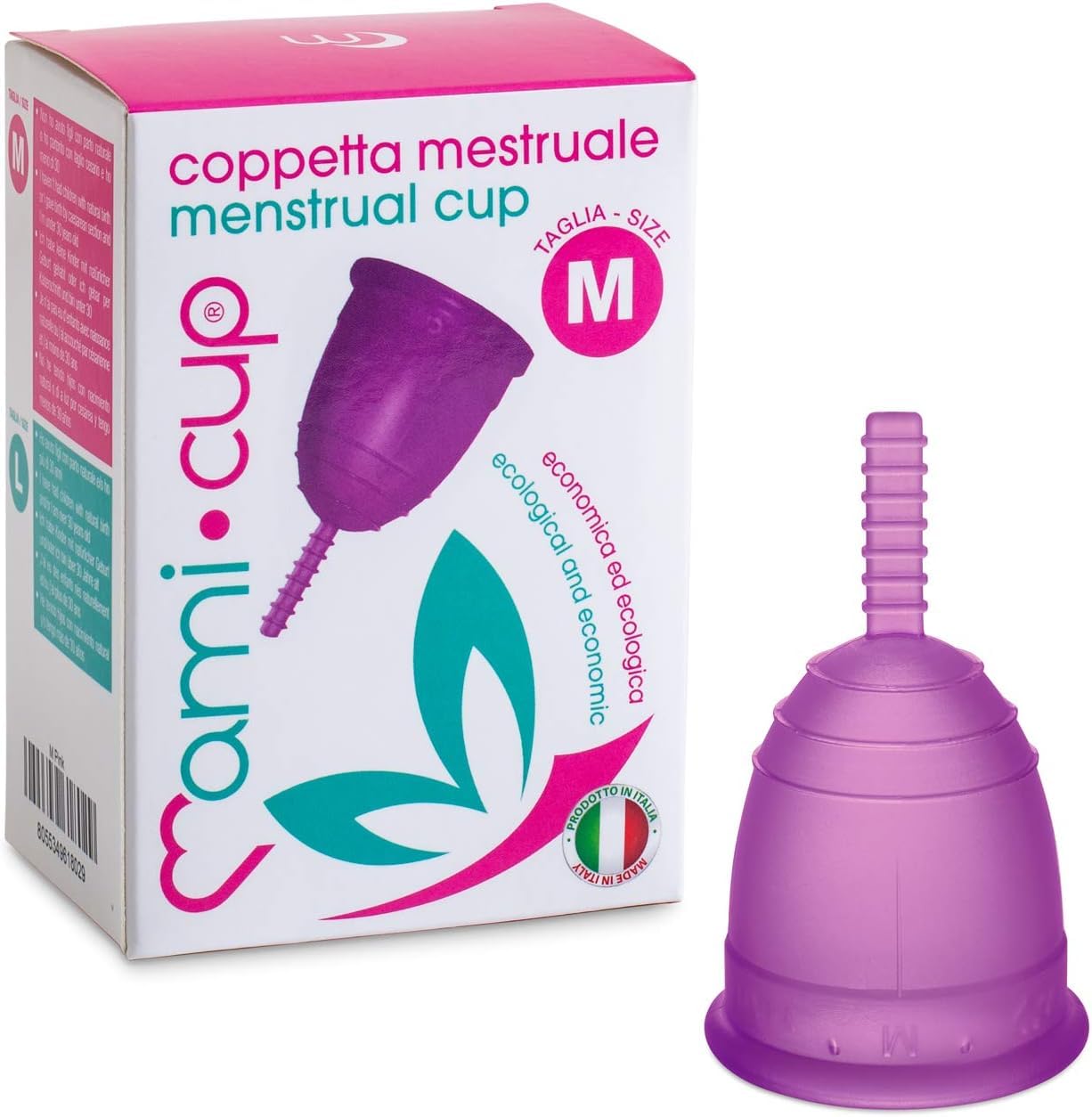 Mamicup® Menstrual Cup (Purple, M) Soft, Flexible, Reusable Medical-Grade Silicone- Most Comfortable Period Cup