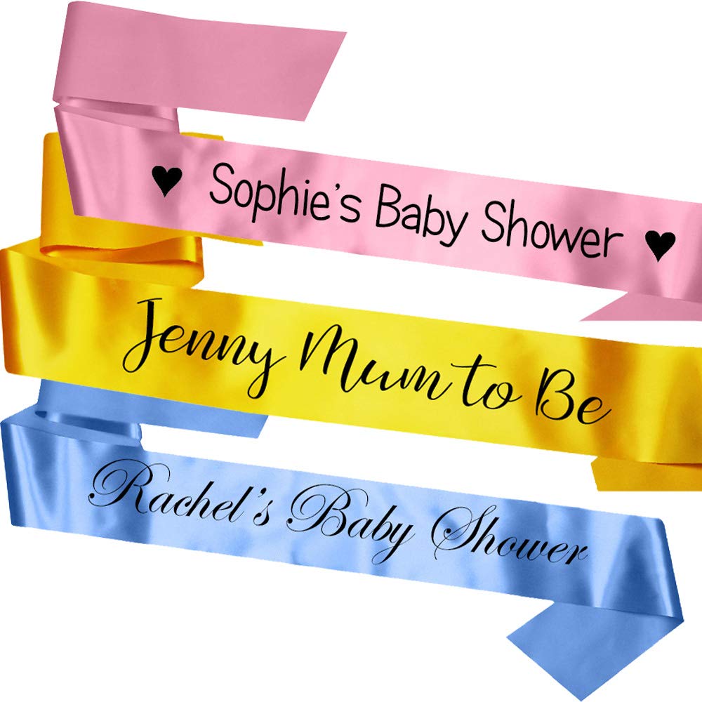 personalised baby shower sash