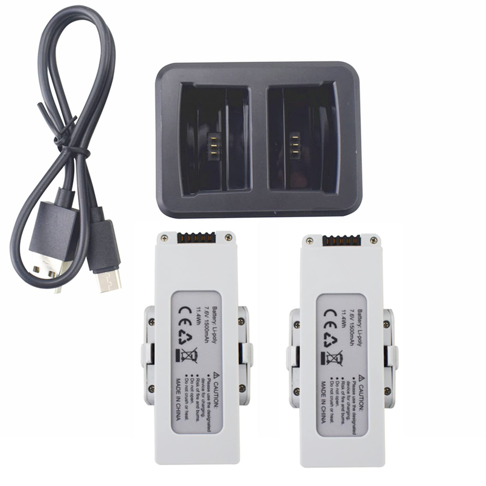 ZYGY 7.6V 1500mah 2PCS lithium battery with 2 in 1 charger for F30 HS510 folding aerial photography quadcopter RC drone lithium battery