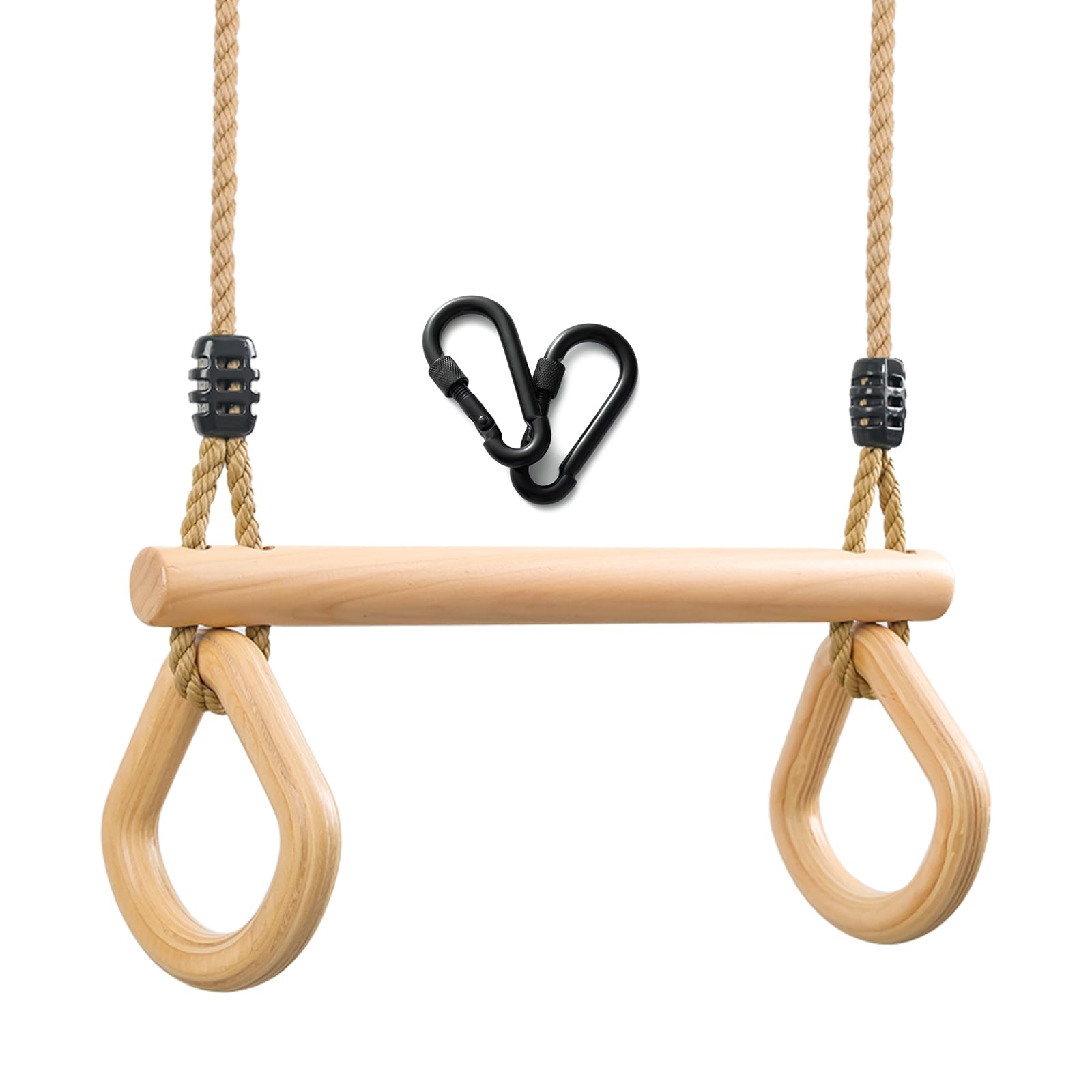 Photo 1 of YAERSI Children's Trapeze Swing Bar with Wooden Gym Rings,Trapeze Bar for Swing Set ?Water Drop?