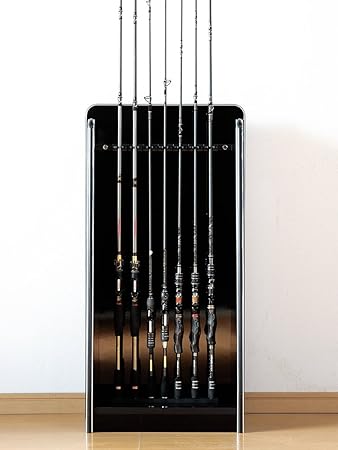 Amazon ディスプレイロッドスタンド 釣竿ラック 7本収納タイプ グロスブラック Izmf ロッドスタンド