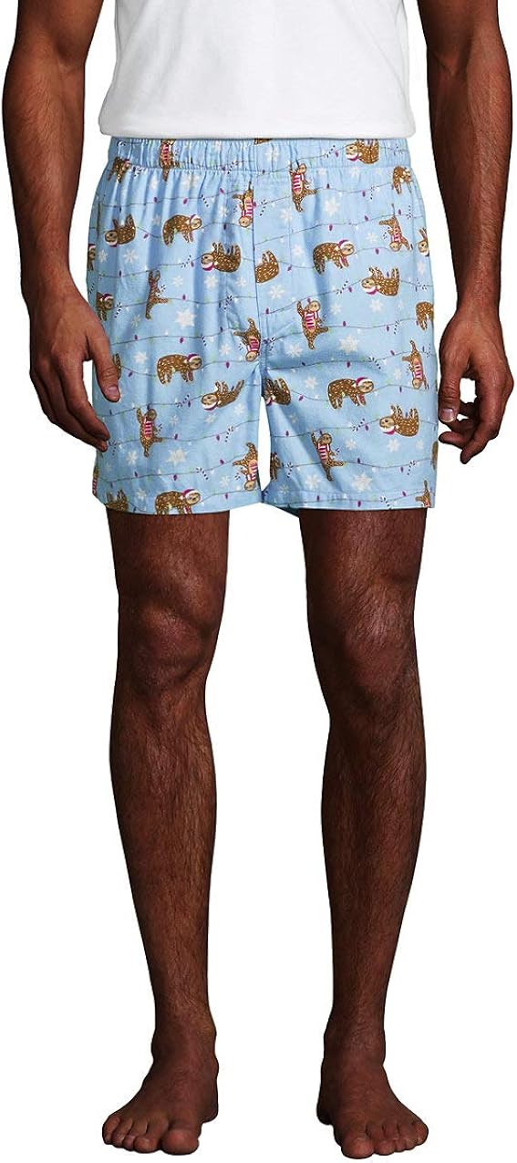 Lands' End Men's Classic Fit Flannel Boxers at Amazon Men’s Clothing store
