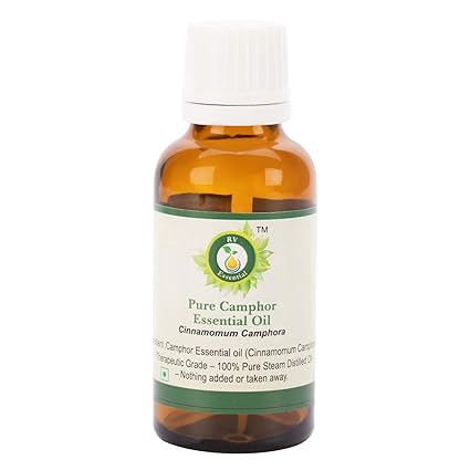 R V Essential Pure Camphor Essential Oil 30ml- Cinnamomum Camphora (100% Pure and Natural Steam Distilled)