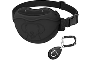 Pawvita Dog Training Treat Pouch with Clicker - 1.67 Cup Silicone Treat Bag, Strong Magnetic Closure, Adjustable Waist Belt f