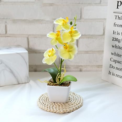 Amazon 胡蝶蘭 フェイクグリーン 造花 鉢植え ベランダ 庭 防水 世話いらず 枯れない 風雅 新学期 敬老の日 お見舞い 開店祝い 正月飾り 結婚式 記念日 装飾用 室内用 ダイニング 新生活 イエロー 約27 13cm 造花 オンライン通販