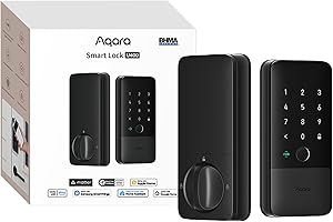 Aqara UWB Smart Lock U400, Matter Over Thread, Apple Home Key, Fingerprint Keyless Entry Deadbolt,Touchscreen Keypad, Recharg
