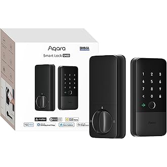Aqara UWB Smart Lock U400, Apple Home Key, Fingerprint Deadbolt, Black | Matter Over Thread, Rechargeable Battery, Keyless En