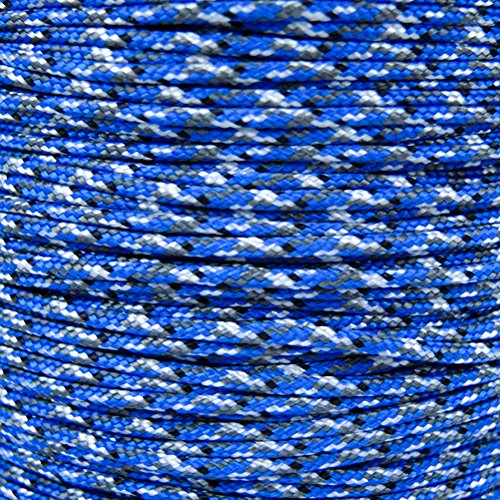 Paracord Planet 43kg Paracord – 1 Strand Type I Parachute Cord for Outdoors and DIY – Blue Camo (30 m)