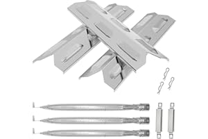 BQMAX Grill Parts for Kenmore 3 Burner Grill PG-4030400LD 146.34461410 146.23678310 146.23673310 PG-A4030400LD 146.16198211 146.23676310, Heat Plate & Burner Kit for Kenmore Grill Replacement Parts