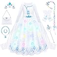 Meland Princess Dress Up for Girls - Light up Princess Costume for Girls 3-10 Year Old, Gift for 3,4,5,6,7,8,9,10 Year Old