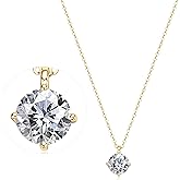 Surcha 2ct Moissanite Pendant Necklace, D Color VVS1 Moissanites 925 Sterling Silver 4 Prong Solitaire Pendant, Adjustable Chain for Women Birthday Jewelry Gifts