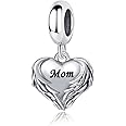 QeenseKc Wing of Angle Heart Love Dangle Charm for Pandora Bracelet Women Present