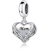 Wing of Angle Heart Love Dangle Charm for Pandora Bracelet Women Present