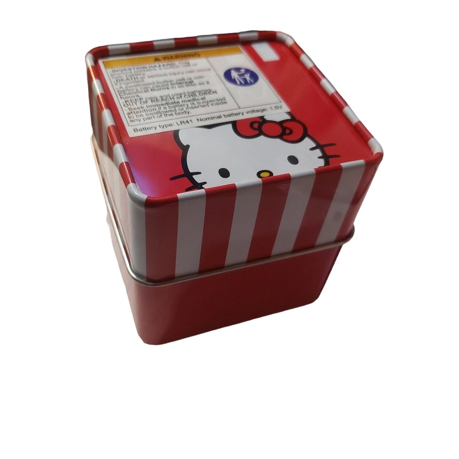 Accutime Sanrio Hello Kitty Kids LCD Watch – Pink Glitter Strap, Transparent Case, Iridescent Bezel, Digital Display, Cute Floral Printed Dial, Adjustable Fit, Perfect for Girls – Fits Wrists 5.5” to 8”