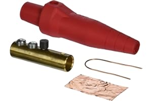 Leviton 16D31-UR 16-Series Taper Nose, Female Plug, Contact and Insulator, Cam-Type, Double Set Screw Termination, Red