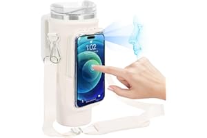 WellSign Water Bottle Carrier Bag with Strap and Clear Phone Pocket for Stanley Adventure 40oz Tumbler and Quencher H2.0, Water Bottle Holder Pouch for Stanley Cup Accessories