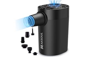 AKSOUL Portable Air Pump for Inflatables: 3600mAh Rechargeable Battery Powered & AA Battery Powered, Electric Inflator & Defl
