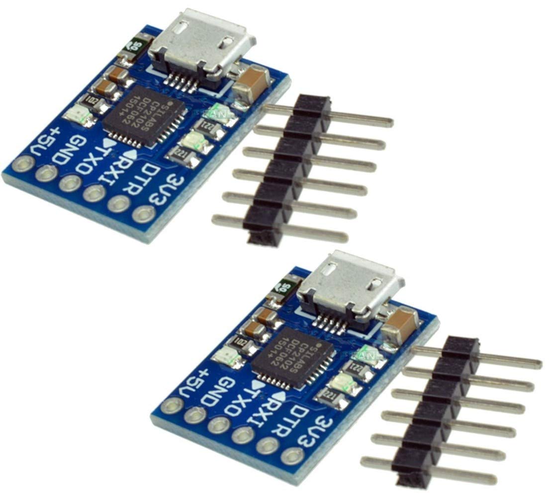 TECNOIOT 2pcs CJMCU CP2102 MICRO USB to UART TTL Module 6Pin Serial Converter