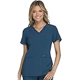 Cherokee Women's Medical Scrub Top Iflex V-Neck Knit Panel Top - CK605