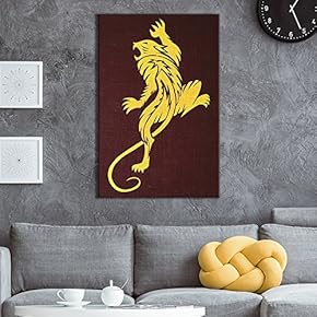 Canvas Wall Art - Golden Beast Style Pattern on Vintage Background - Giclee Print Gallery Wrap Modern Home Art Ready to Hang - 12x18 inches