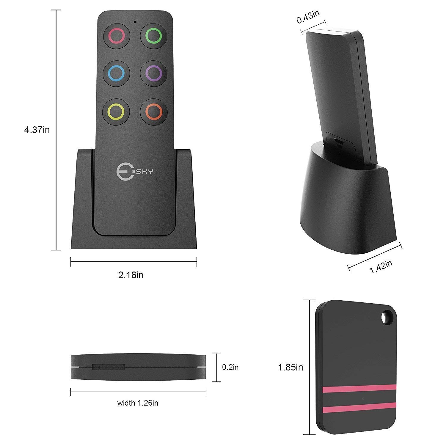 Esky Localisateur de clés, d\'Objets Perdus sans Fil Key Finder avec 6 récepteurs RF, pour trouver Ses clés, Son Portefeuille, ou Son Animal de Compagnie meilleurs cadeaux Noël