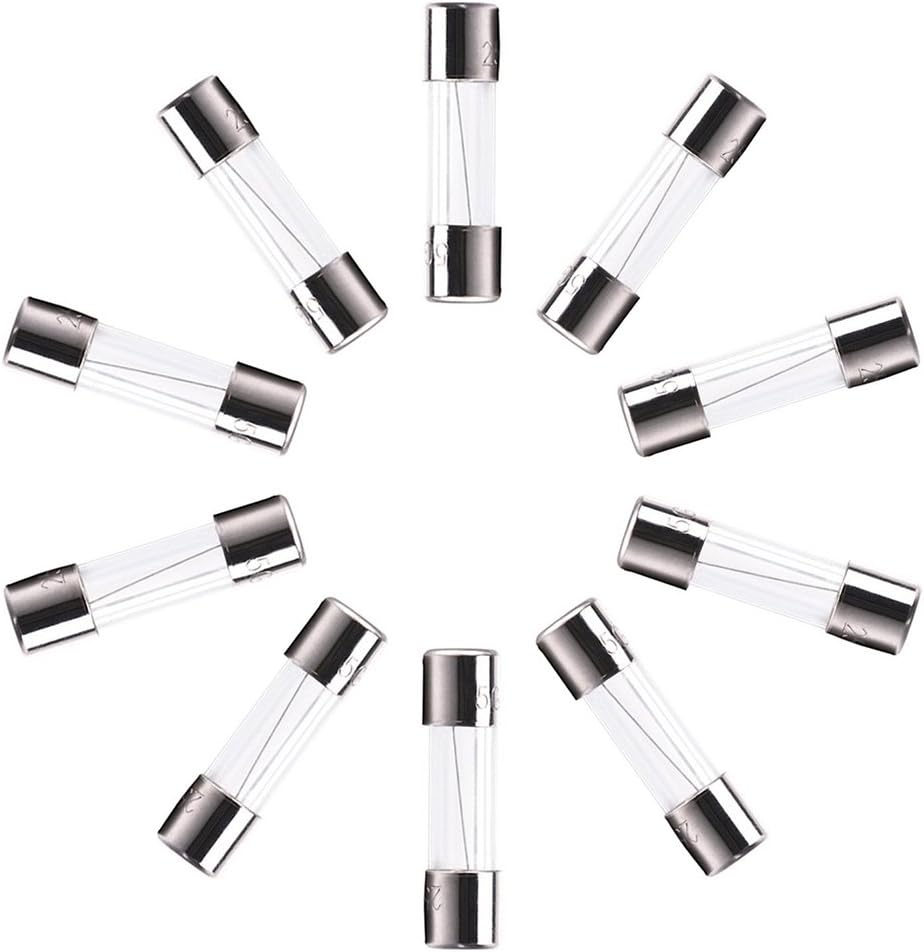 LAAT 10PCS Glass Tube Fuses Glass Cartridge Fuse Glass Fast Acting Cartridge Fuse, 250V,GMA-5A 5 Amp