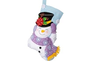 Bucilla Felt Applique 18" Stocking Making Kit, Jolly Top Hat, Perfect for DIY Arts and Crafts, 89615E