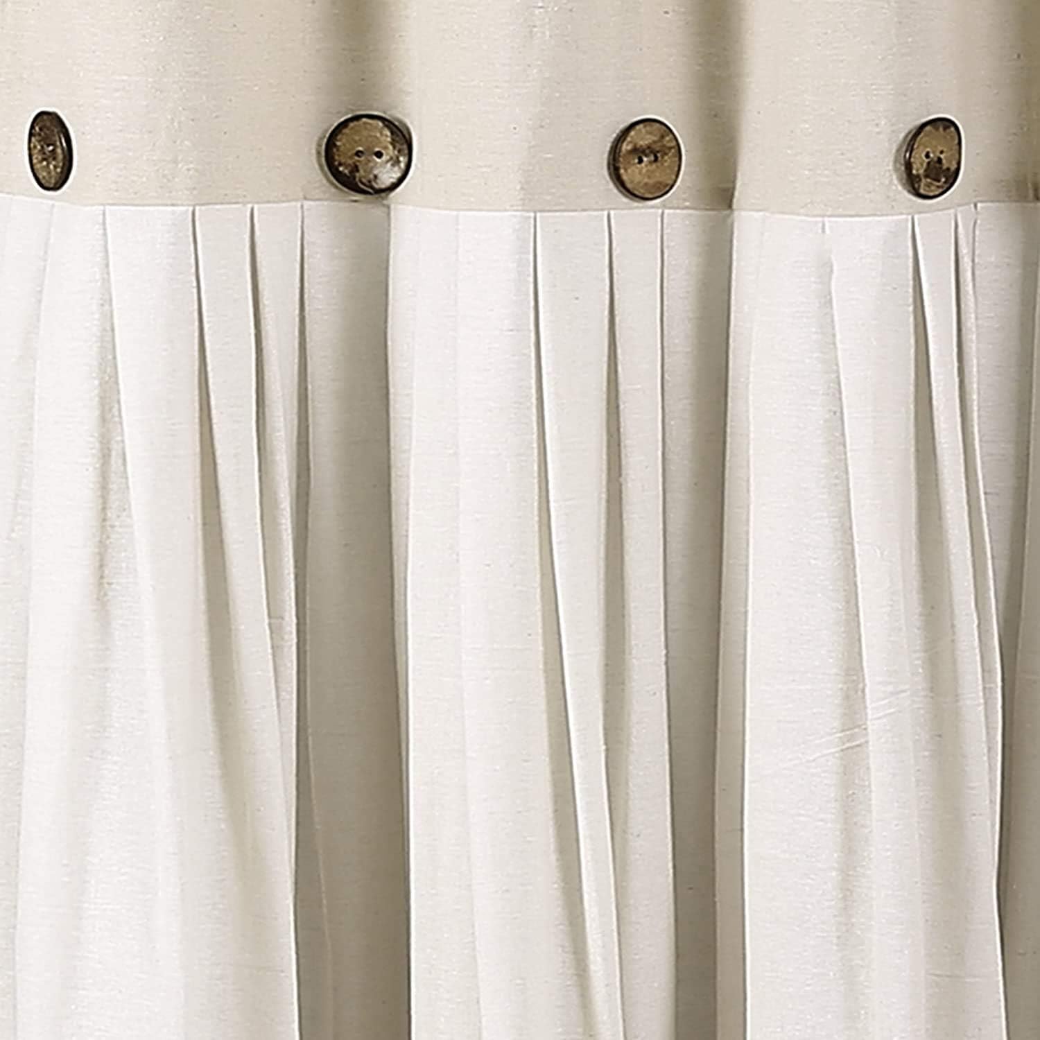 Lush Decor Button Shower Curtain, 72" X 72", Linen: Home & Kitchen