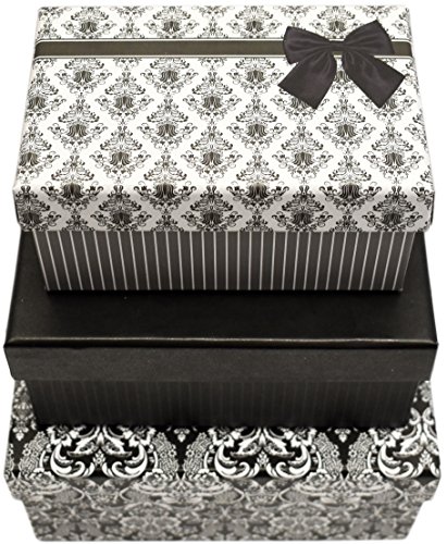 ALEF Elegant Decorative Themed Nesting Gift Boxes -3 Boxes- Nesting Boxes Beautifully Themed and Decorated - Perfect for Gifts or Simple Decoration Around The House! (Small Damask) - Thumbnail 6