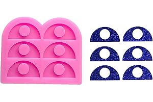 GURATAPA Shiny Glossy Straw Topper Half Circle Shape Silicone Molds for DIY Craft Keychain Polymer Clay Mold Epoxy Pendant Resin Crafting Making Cake Decoration Fondant Mould