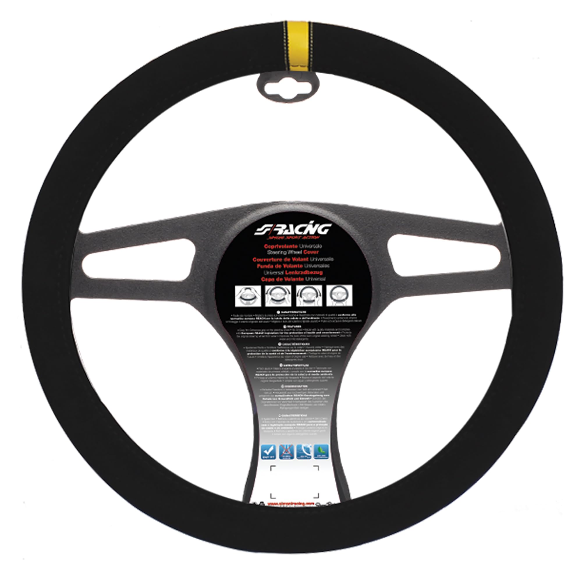 Simoni Racing CVT/27 Universal Steering Wheel Cover, Carrera Look