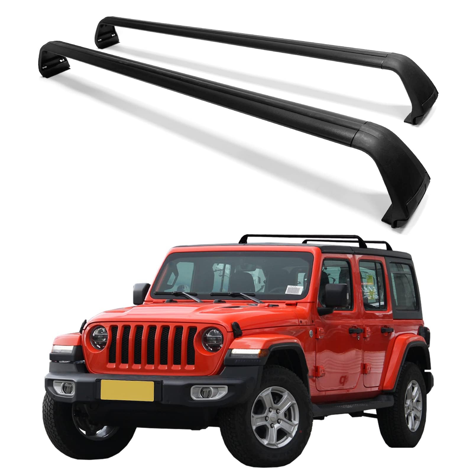 Photo 1 of Grandroad Auto Roof Rack Cross Bars Fit for 2007-2024 Jeep Wrangler JK JL Gladiator JT(4 Doors Hard Top), Aluminum Jeep Roof Rack for Kayak Cargo Carriers Luggage, Easy to Install and Less Noise