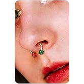 BodyBonita 316L Surgical Steel Horseshoe Christmas Septum Jewelry 16G Nose Rings Piercings Septum rings Daith Piercing Jewelry Helix Tragus Cartilage Earring for Women Men Gold Plated/Silver 8/10/12mm