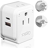 India, Maldives Power Plug Adapter Travel Set Ceptics, Safe Dual USB & USB-C 3.1A - 2 USA Outlet - Compact & Powerful - Use I