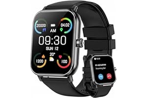 Smart Watch for Men Women, Bluetooth Call & Notifications, 1.85" DIY Face, Heart Rate/Sleep Monitor, IP68 Waterproof Fitness 