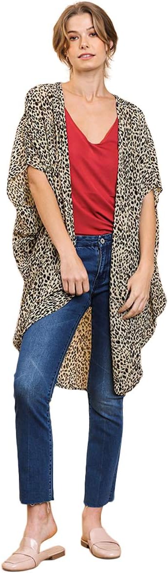 Umgee Women's Animal Print Cocoon Kimono