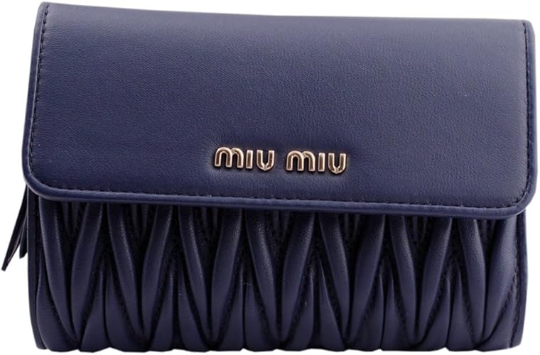 Amazon アウトレット ミュウミュウ Miumiu 三つ折り 長財布 5ml225 Bluette 濃いブルー 並行輸入品 財布
