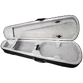 MEZHI 4/4 Cloth Fluff Triangle Shape Silver Gray Violin Case Black