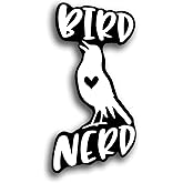 Bird Nerd Vinyl Decal Sticker | Cars Trucks Vans SUVs Windows Walls Cups Laptops | Multiple Colors | 5.5 Inch (White on Black)