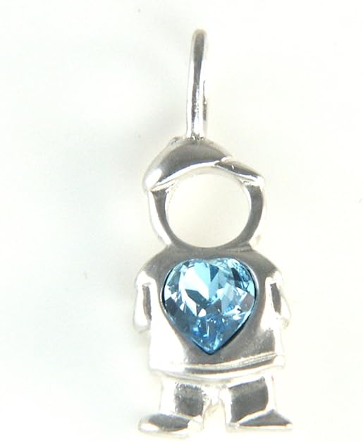 Sterling Silver Birthstone Baby Kid Charm Boy March Boy
