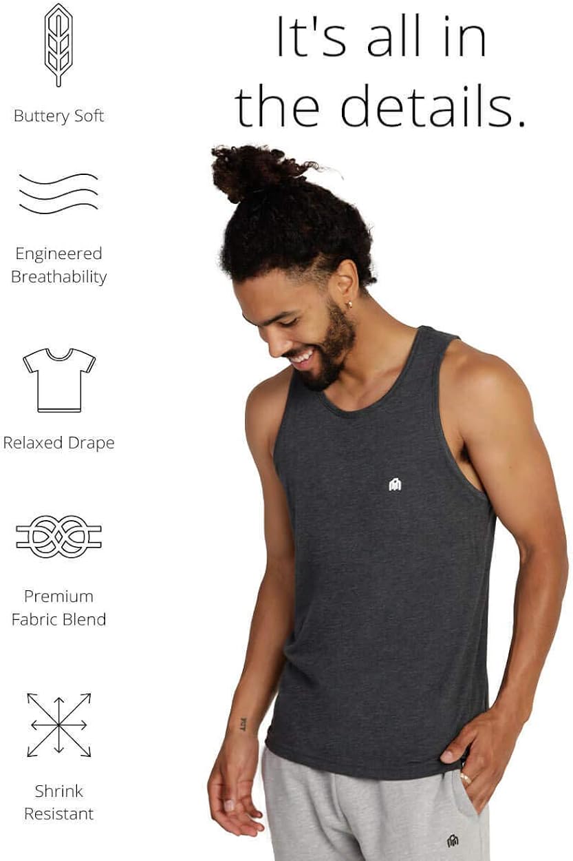 INTO THE AM Men's Premium Basic Tank Tops Ultra-Soft Modern Fit Sleeveless Tank at  Men’s Clothing store