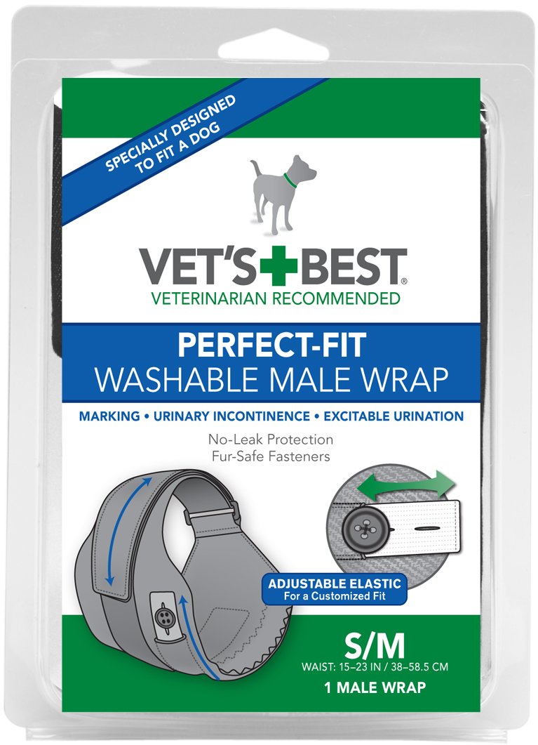 Vet's Best Washable Dog Diapers, Absorbent Wraps with Leak Protection,Excitable Urination, Incontinence, or Marking 1 x Diaper